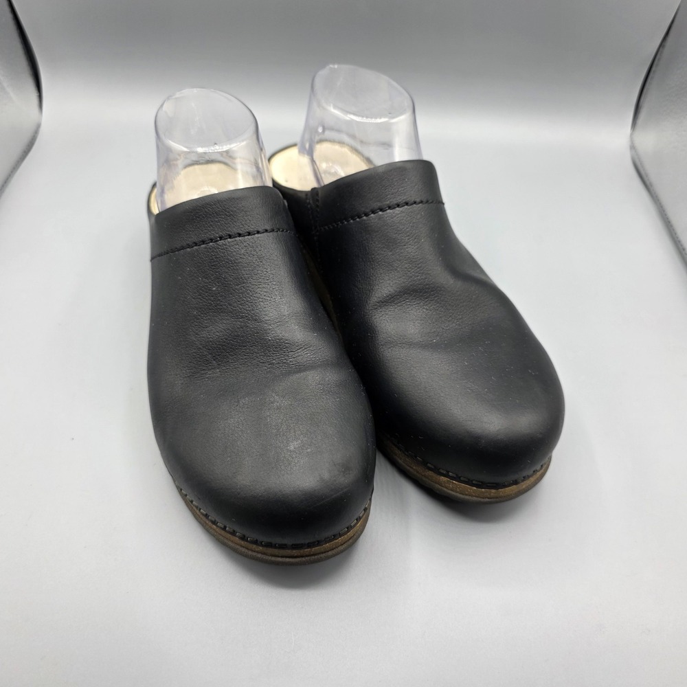 Dansko‎ Mariella Clogs Womens 41 Black Leather Mules Slip On Comfort Shoes Cork
